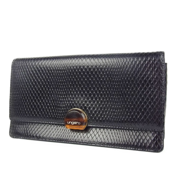 Ungaro Logos Leather Classic 3Way Shoulder Clutch Bag - Picture 3 of 12